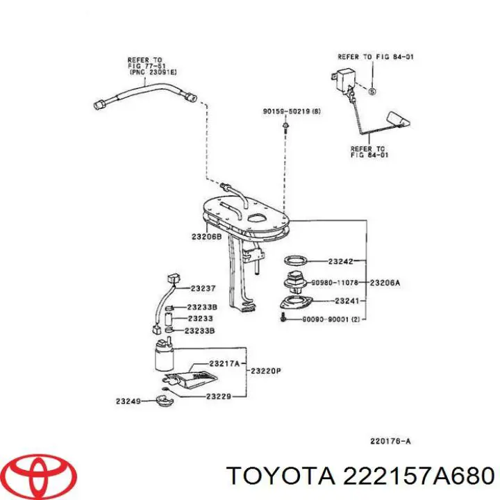 222157A680 Toyota прокладка дроссельной заслонки