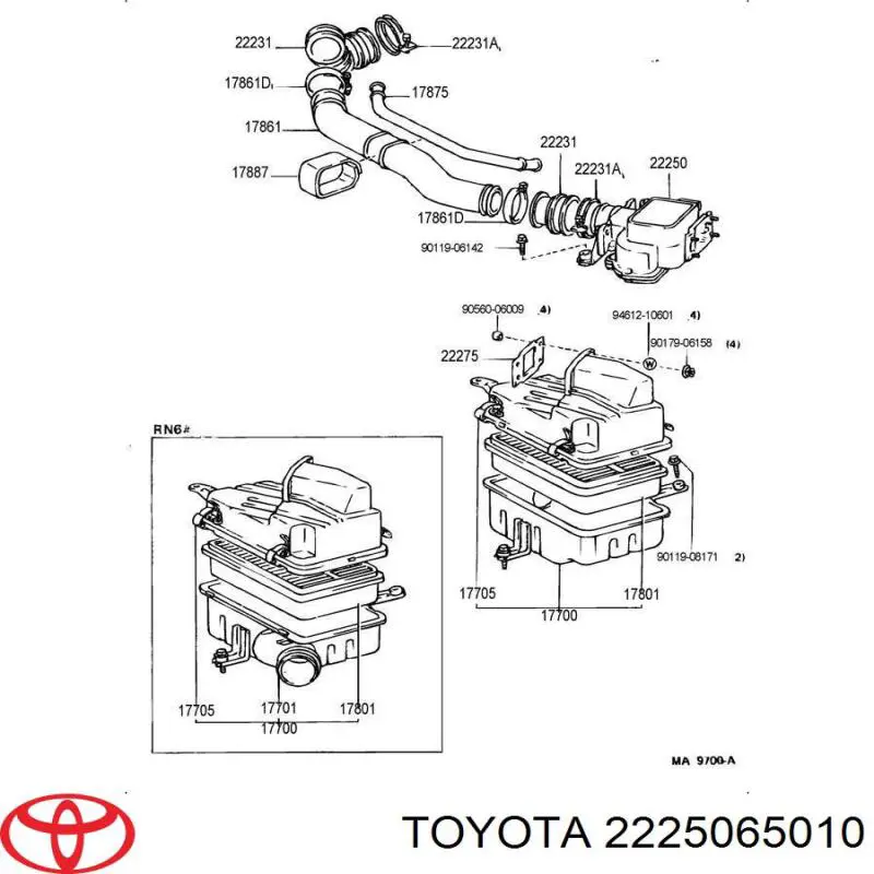 Расходомер воздуха Тойота 4 Раннер N130 (Toyota 4Runner)