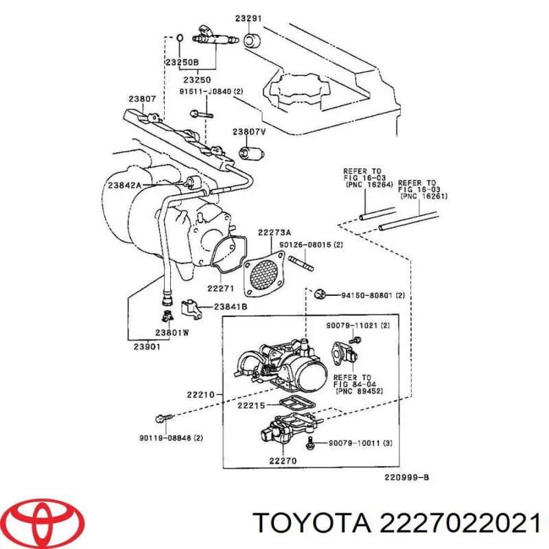 2227022020 Toyota válvula (regulador de marcha a vácuo)