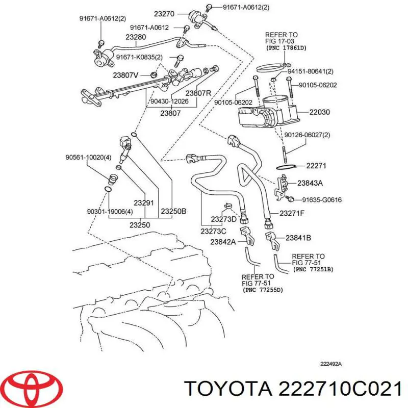 Прокладка дроссельной заслонки Toyota 222710C021 цена, от 2.64 USD