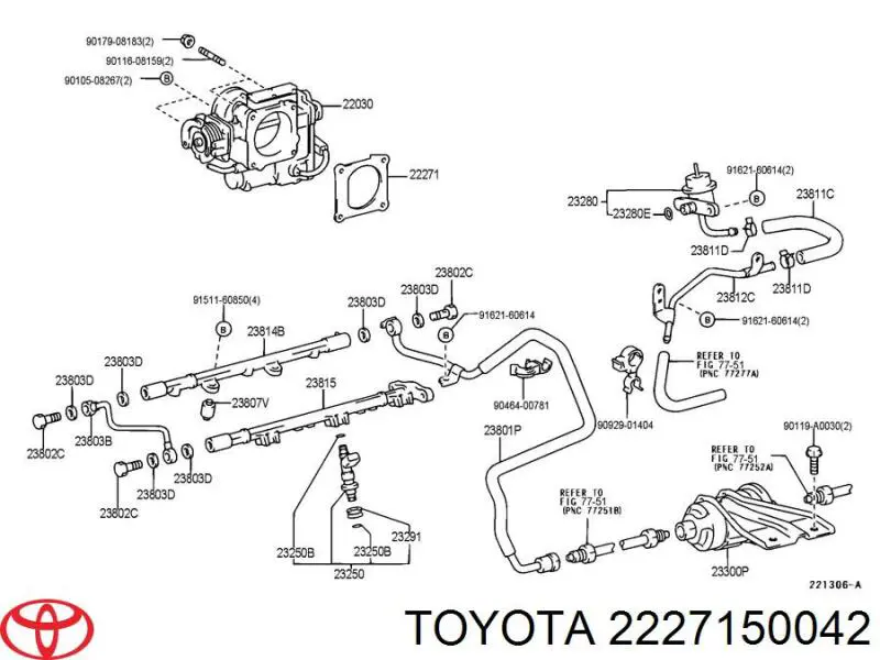 Прокладка дросельної заслінки 2227150042 Toyota/Lexus