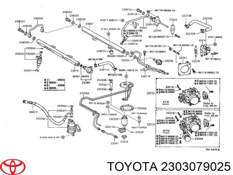 2303079025 Toyota топливный фильтр