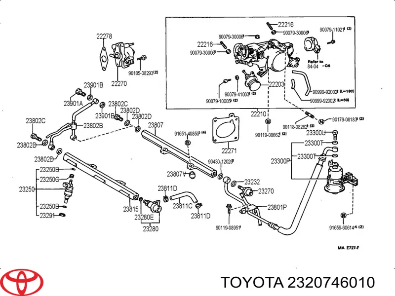 Regulador de pressão de combustível na régua de injectores para Lexus IS  E1