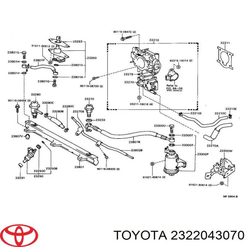 Bomba de combustible eléctrica sumergible 2322043070 Toyota