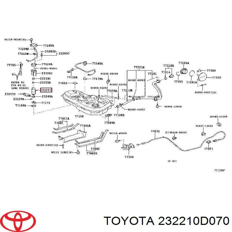Купить 232210D070 Toyota Элемент-турбинка топливного насоса
