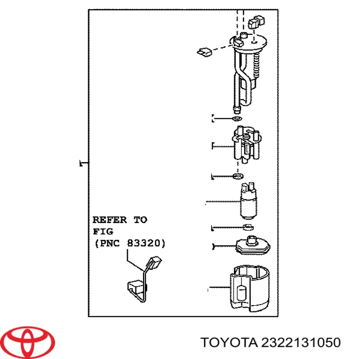 2322131050 Toyota elemento de turbina da bomba de combustível