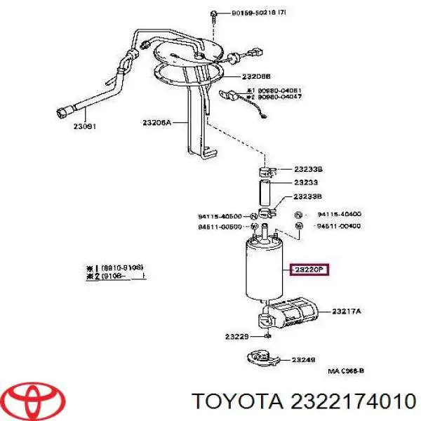 Элемент-турбинка топливного насоса Toyota 2322174010 цена, от 91.31 USD