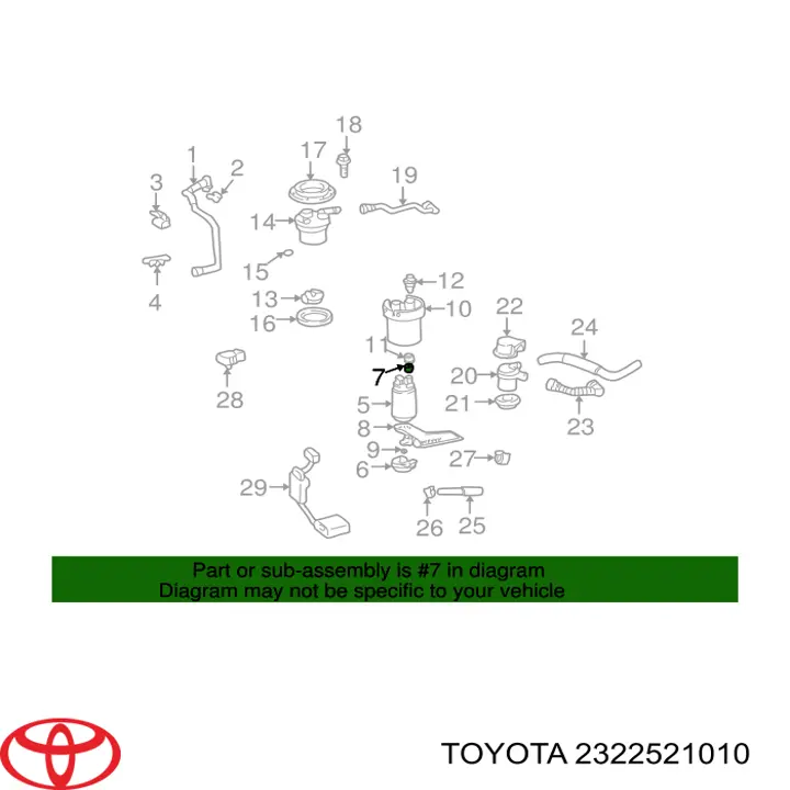 Sello De La Bomba De Combustible 2322521010 Toyota/Lexus