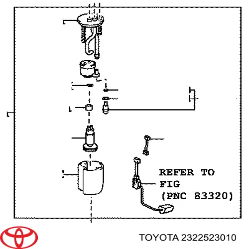 2322523010 Toyota уплотнитель топливного насоса