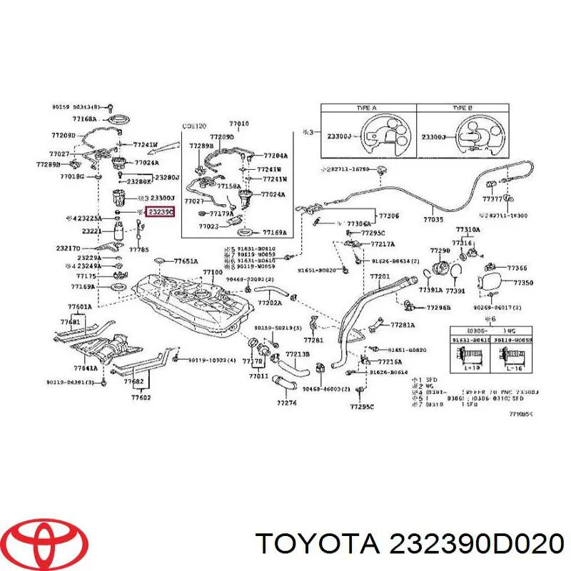  232390D020 Toyota