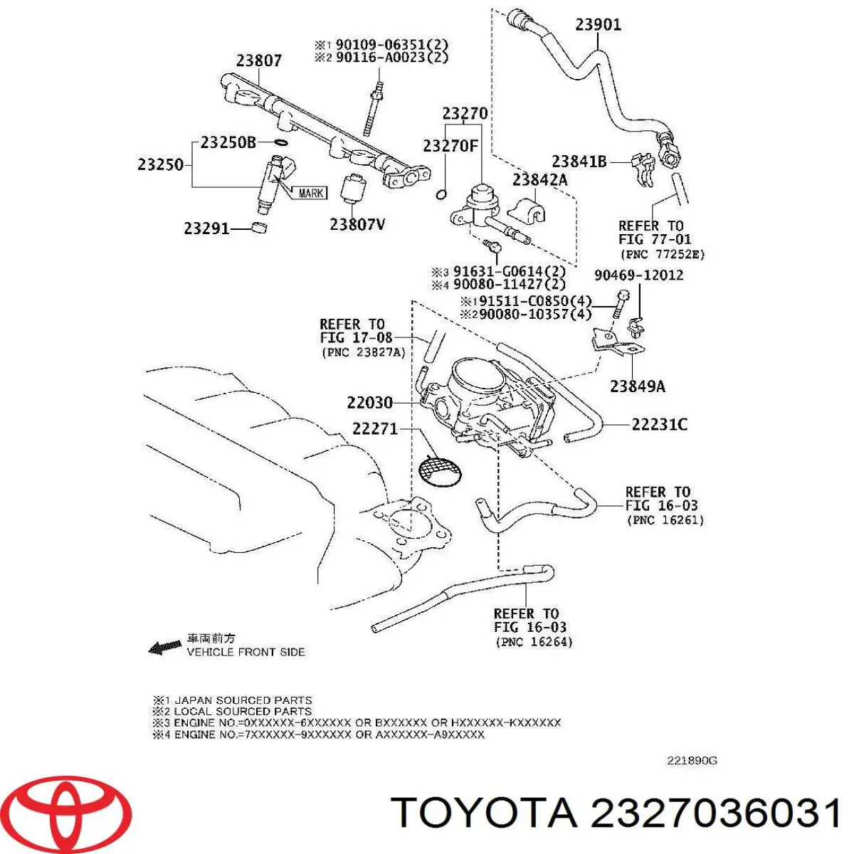  2327036031 Toyota