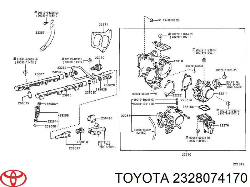 Купить 2328074170 Toyota Регулятор давления топлива