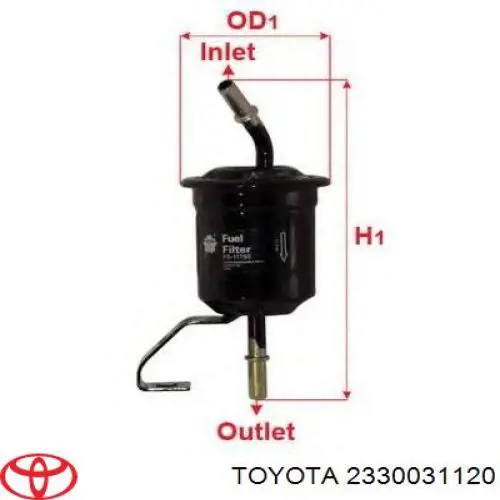 2330031120 Toyota filtro de combustível