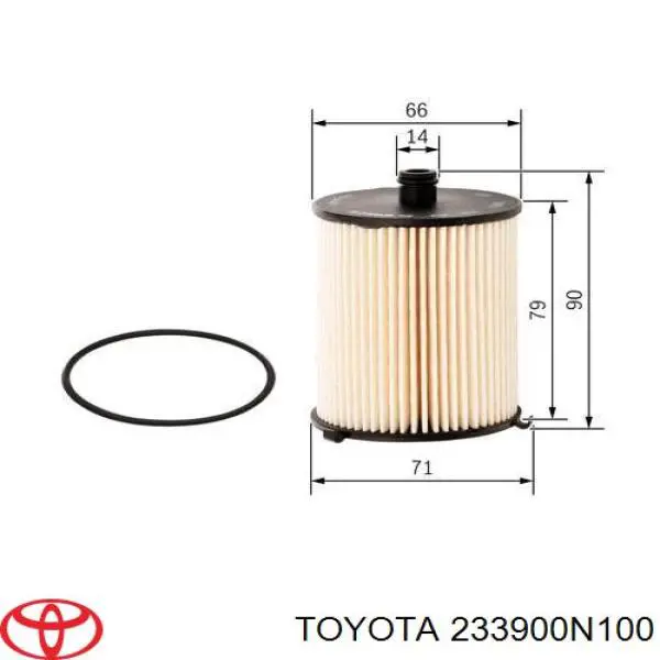 Купить 233900N100 Toyota Фильтр-отстойник топлива грубой очистки