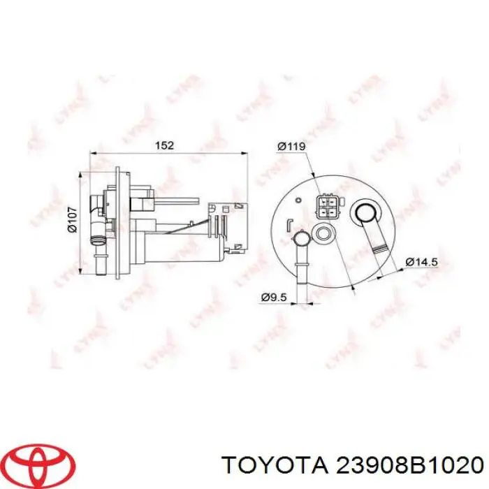 23908B1020 Toyota Фильтр топлива