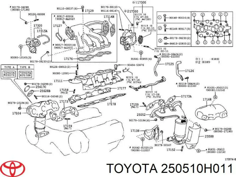 Tubo coletor de escape Toyota Camry V V30