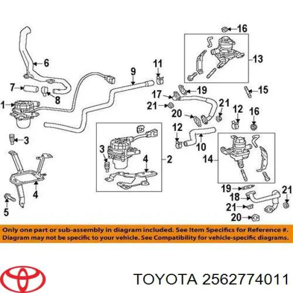 2562774011 Toyota прокладка egr-клапана рециркуляции