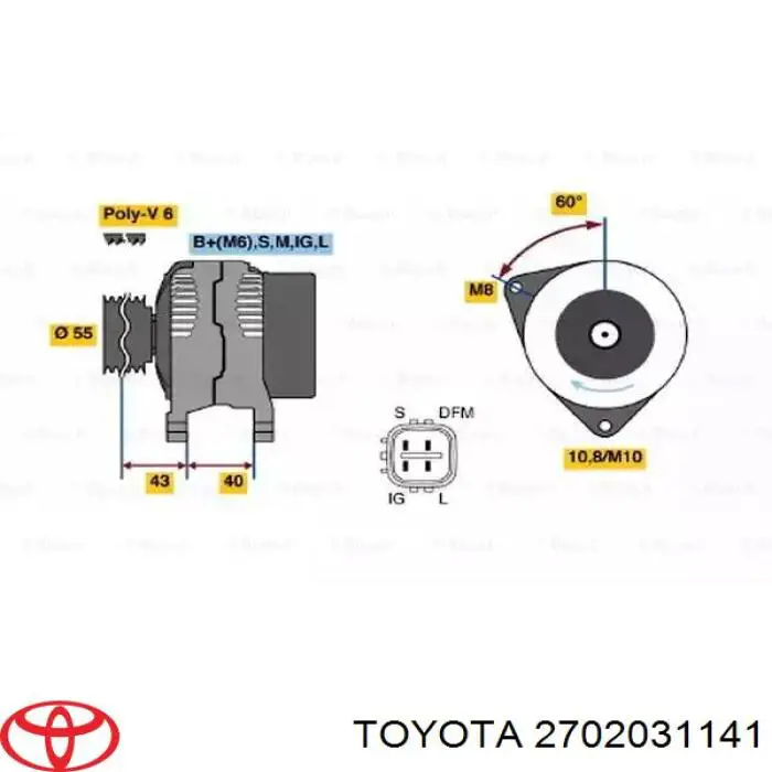 Автомобильный генератор Toyota 2702031141 цена, от 61.60 USD