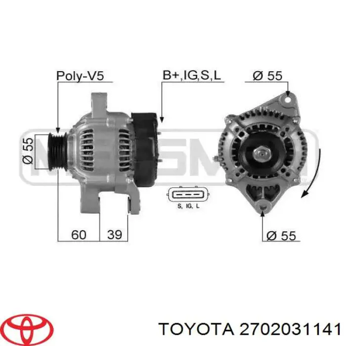 Купить 2702031141 Toyota Генератор