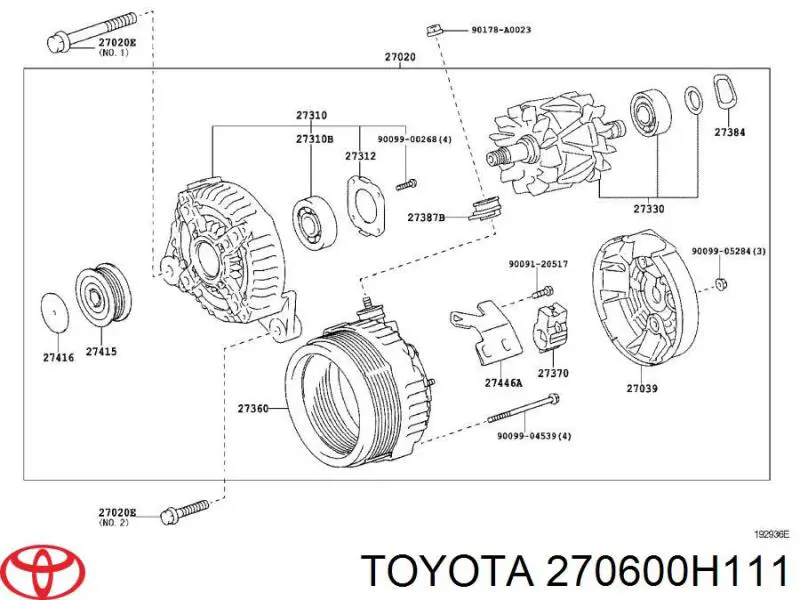 270600H111 Toyota генератор