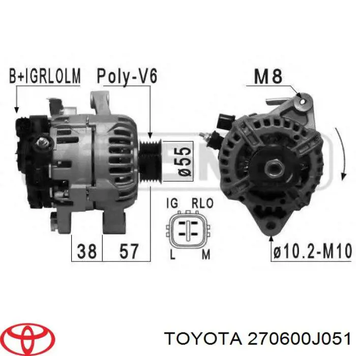 270600J051 Toyota генератор