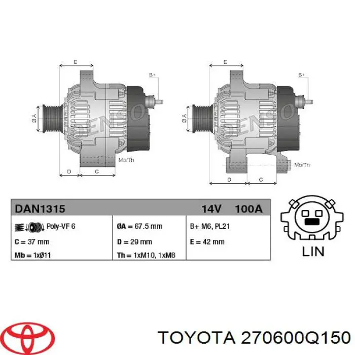 270600Q150 Toyota gerador