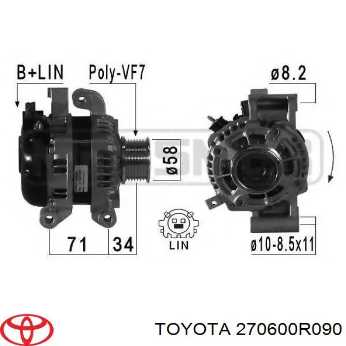 Автомобильный генератор Toyota 1042113140 цена, от 183.05 USD