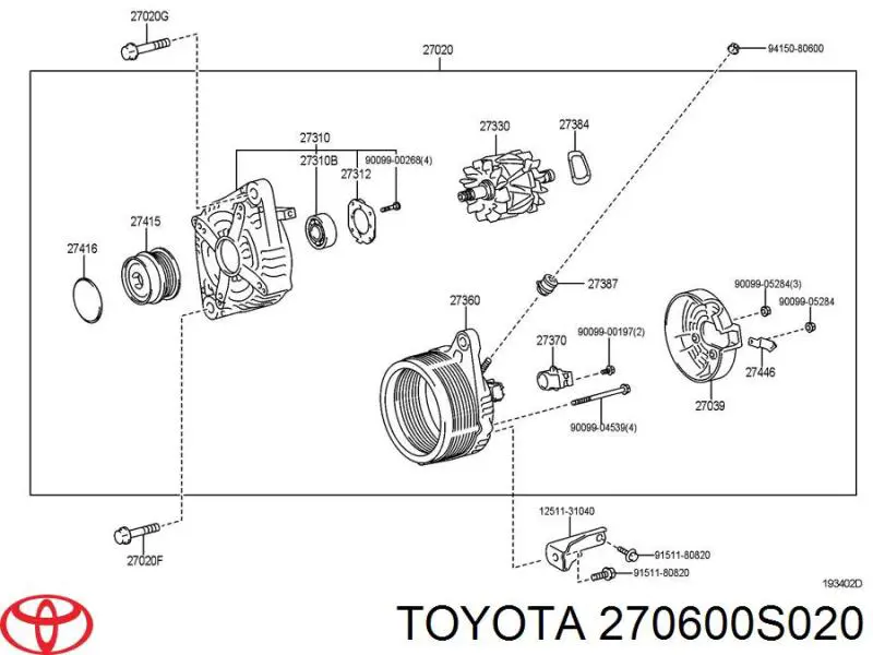 270600S020 Toyota gerador