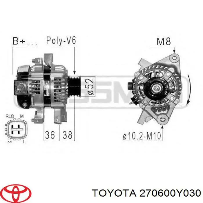 Автомобильный генератор Toyota 270600Y030 цена, от 76.19 USD