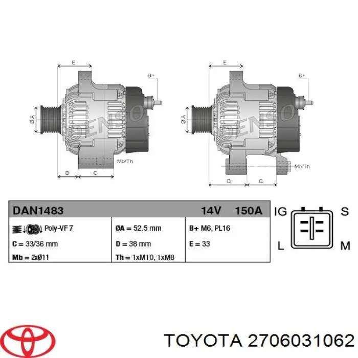 2706031062 Toyota gerador