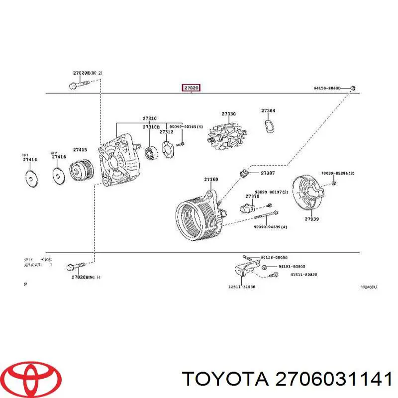 2706031141 Toyota генератор