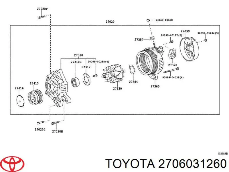 2706031260 Toyota gerador