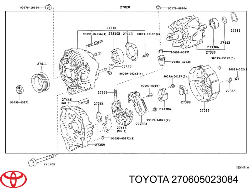 Alternador 270605023084 Toyota