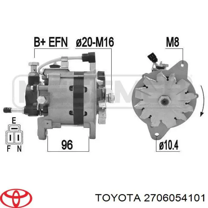 Генератор 2706054101 Toyota