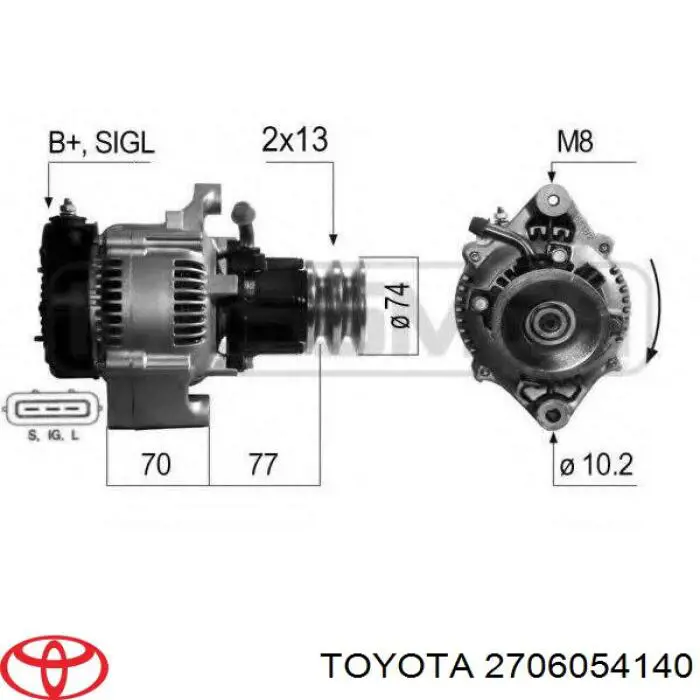 Генератор 2706054140 Toyota