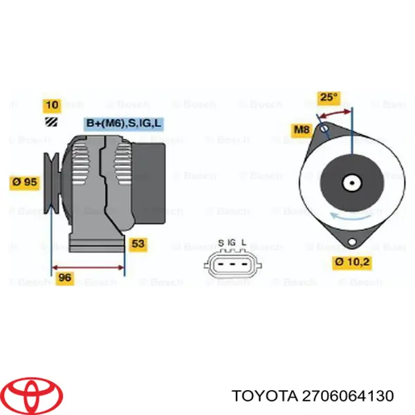 Генератор 2706064130 Toyota