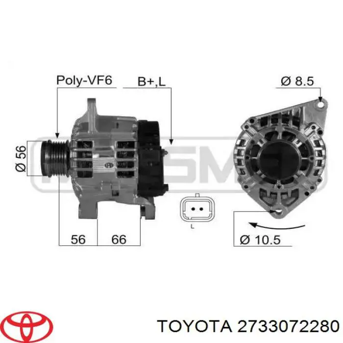 2733074550 Toyota якорь генератора