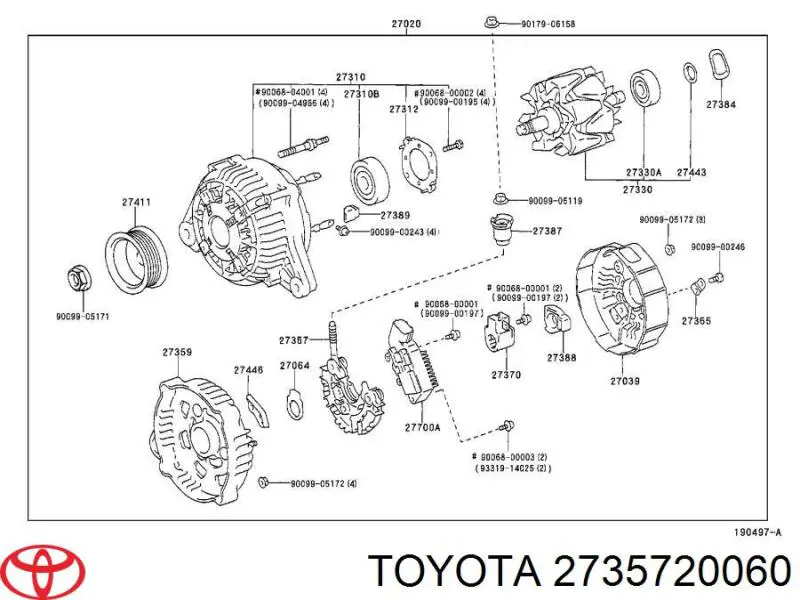 Купить 2735720060 Toyota Выпрямитель диодный
