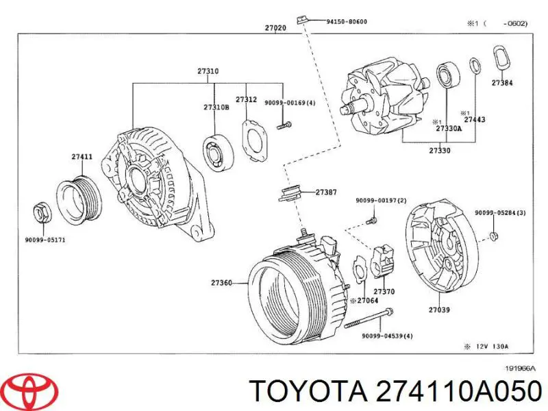274110A050 Toyota шкив генератора