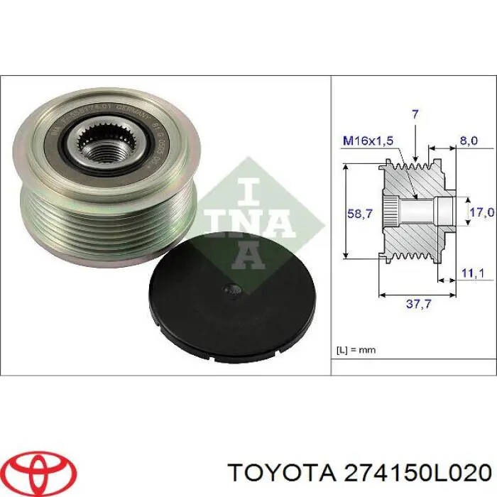 274150L020 Toyota шкив генератора