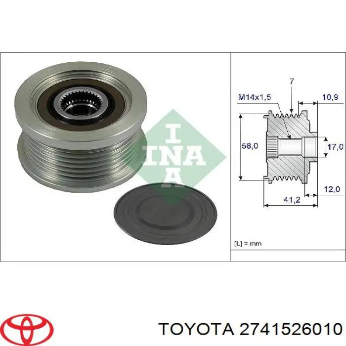 Poleas juego de piezas 2741526010 Toyota