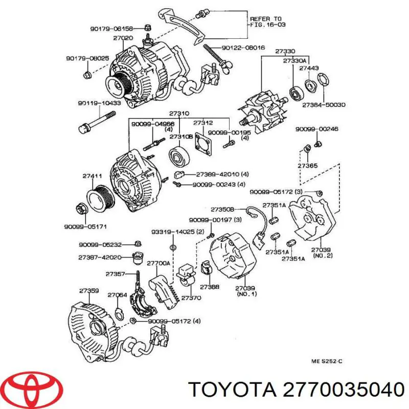 2770035040 Toyota реле-регулятор генератора (реле зарядки)