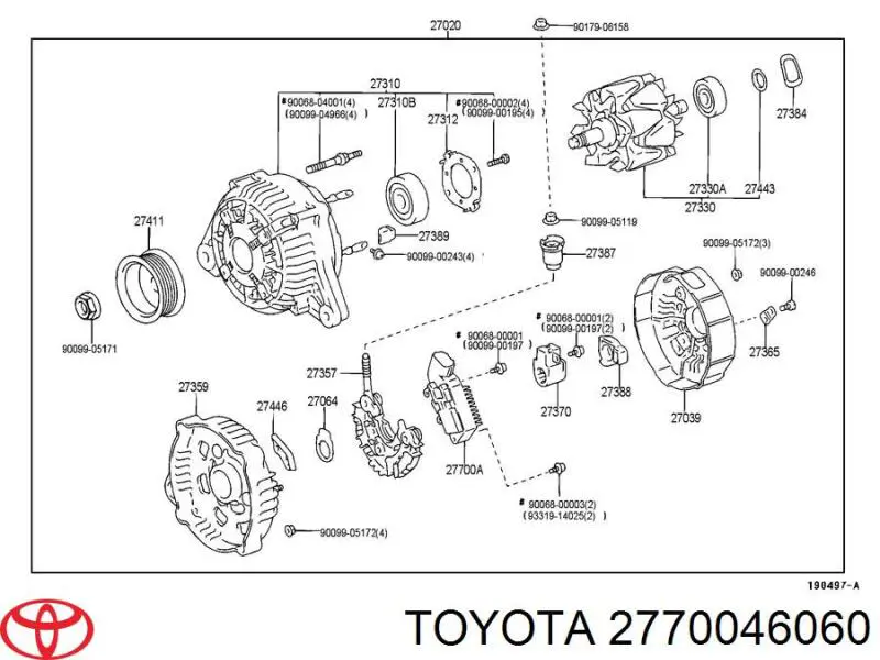 2770046060 Toyota реле-регулятор генератора (реле зарядки)