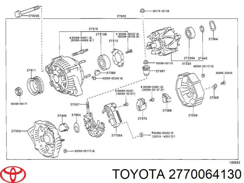 2770064130 Toyota relê-regulador do gerador (relê de carregamento)