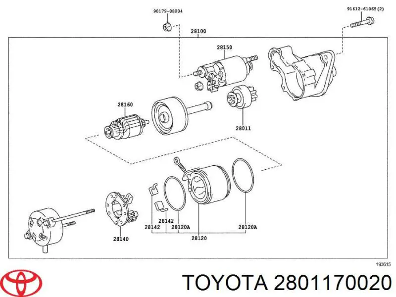2801170020 Toyota бендикс стартера