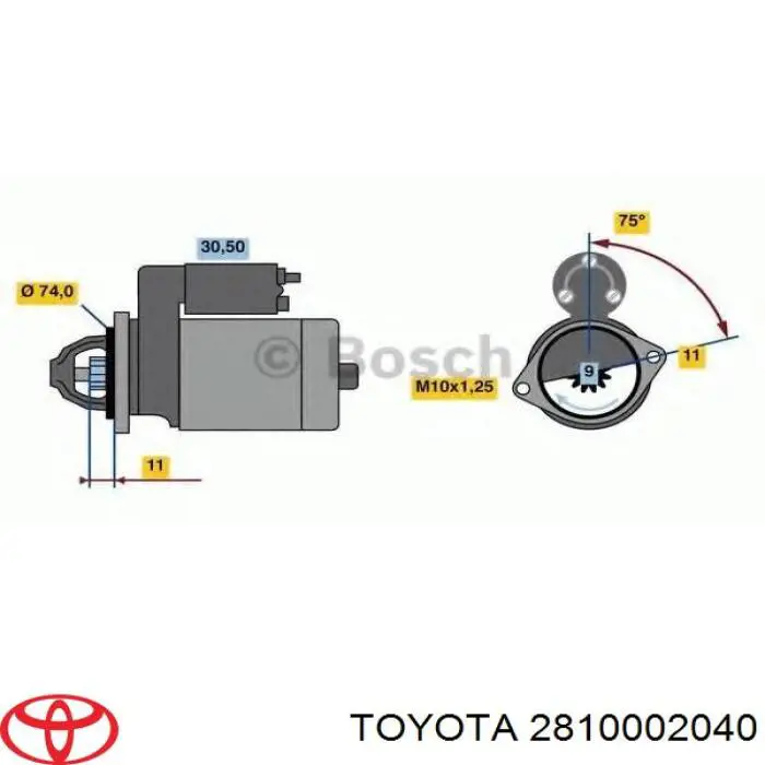 Стартер 281000208084 Toyota