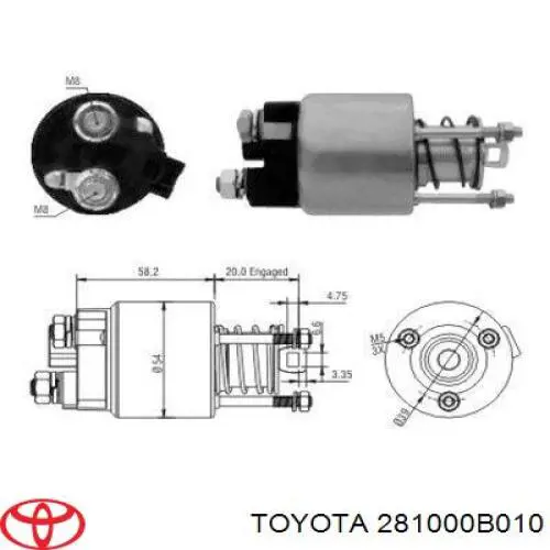 Motor de arranque 281000B010 Toyota