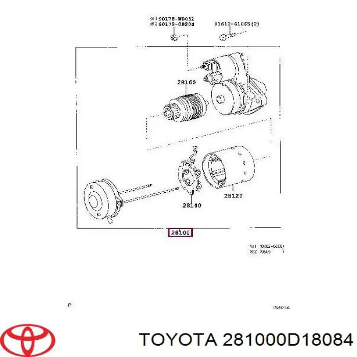 Motor de arranque 281000D18084 Toyota