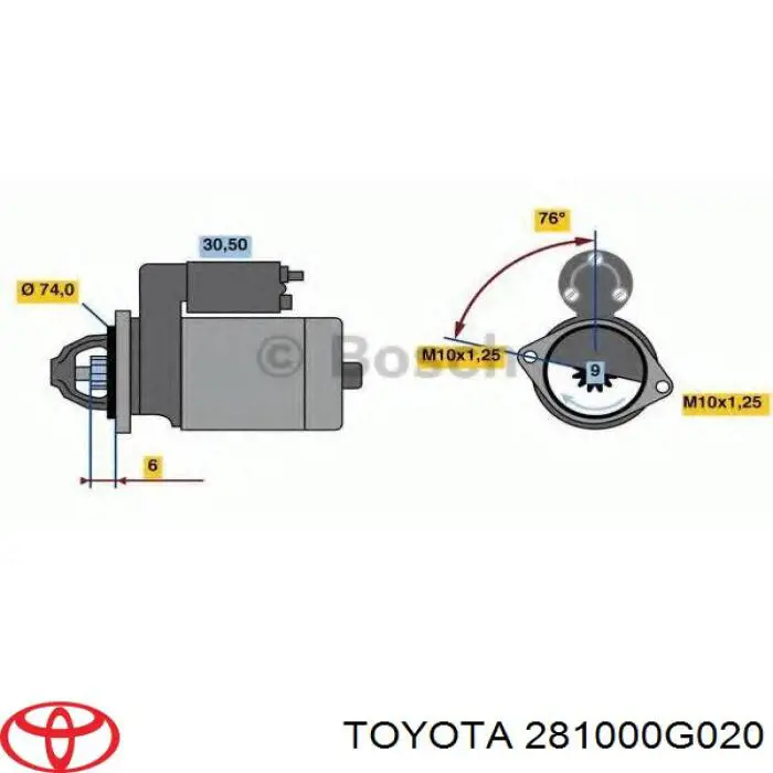 Motor de arranque 281000G020 Toyota