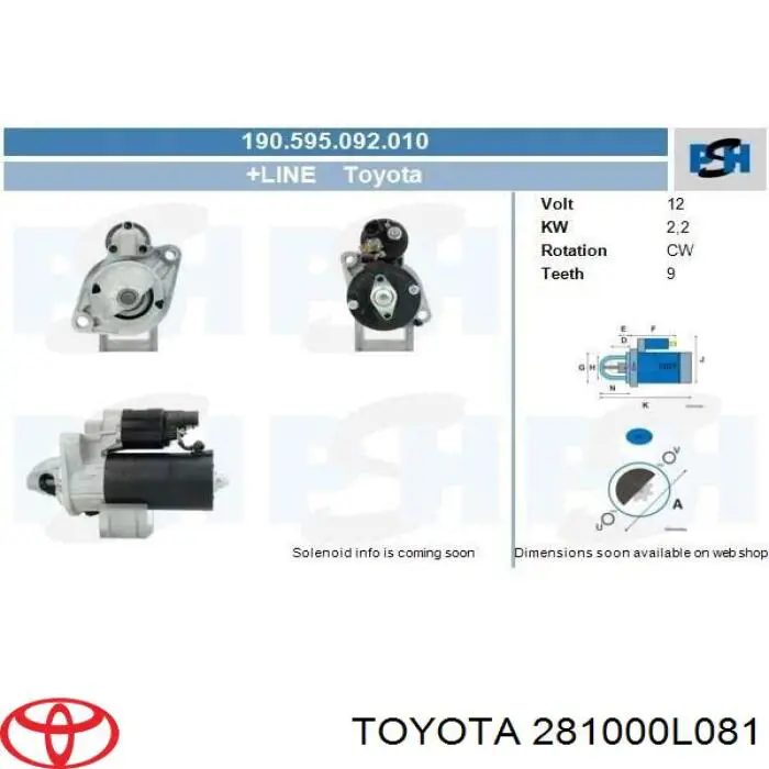 281000L081 Toyota 